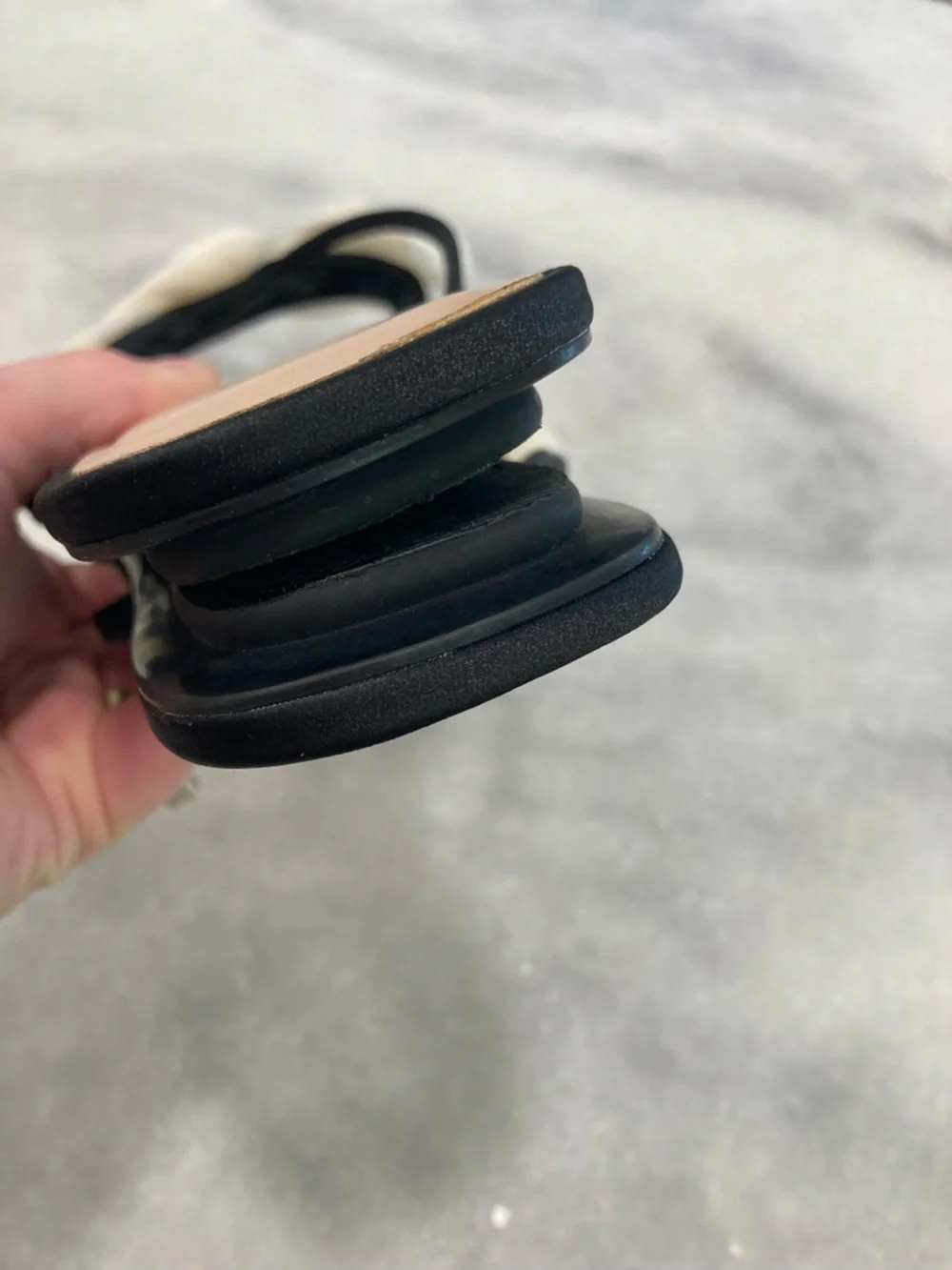 ZARA Black Cream Flower Sandals - Picture 8 of 14